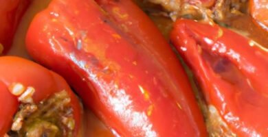 Pimientos rellenos de carne en salsa de piquillos Thermomix