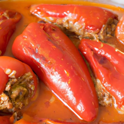 Pimientos rellenos de carne en salsa de piquillos Thermomix