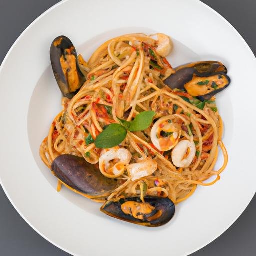 Espaguetis con frutos del mar y salsa marinera Thermomix
