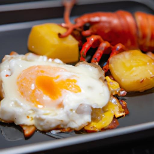Bogavante con huevos fritos y patatas mallorca Thermomix