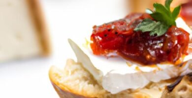 Canape de queso de cabra y mermelada de tomate Thermomix