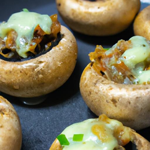 Champiñones rellenos de puerro y queso azul Thermomix