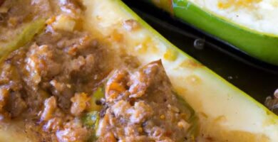 Calabacínes rellenos al horno con carne picada Thermomix