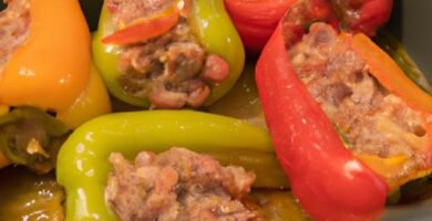 Receta pimientos rellenos de carne al horno Thermomix