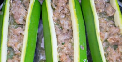 Cómo hacer Calabacínes rellenos de carne picada al horno Thermomix