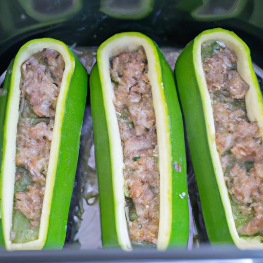 Cómo hacer Calabacínes rellenos de carne picada al horno Thermomix