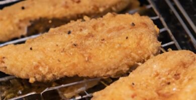 Filetes de pollo empanados en freidora de aire cecotec Thermomix