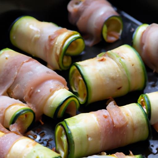 Rollitos de calabacín con jamón y queso al horno Thermomix