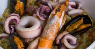 Arroz caldoso con pulpo almejas y gambas Thermomix