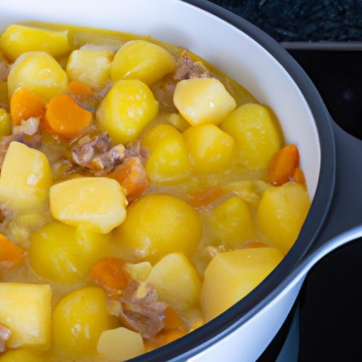 Guiso de patatas con carne cerdo olla rápida Thermomix