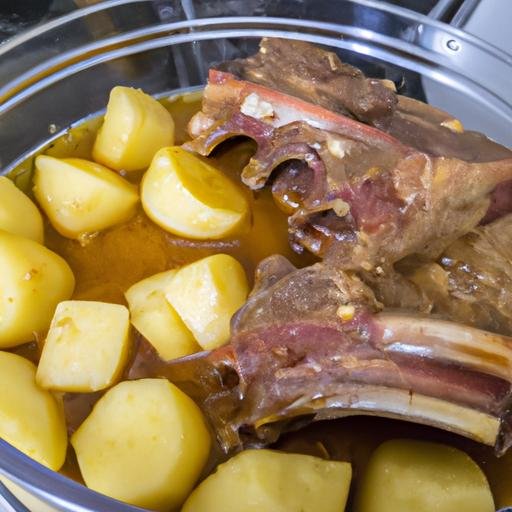 Costillas guisadas con patatas en olla rapida Thermomix