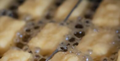 Queso fresco frito en freidora de aire Thermomix