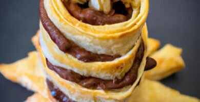 Arbol de navidad de hojaldre relleno de nocilla Thermomix