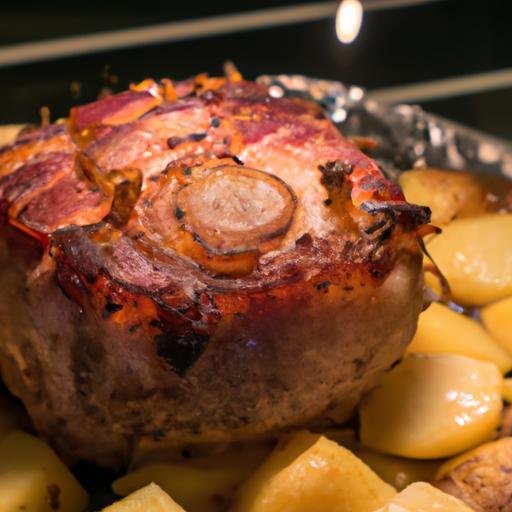 Redondo de cerdo relleno al horno con patatas Thermomix