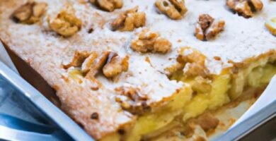 Tarta de cuajada con manzanas y nueces Thermomix