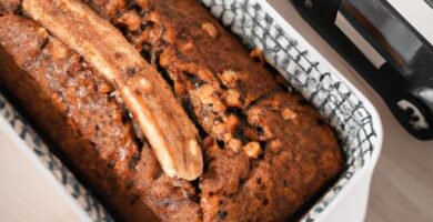Bizcocho de plátano y chocolate en freidora de aire Thermomix