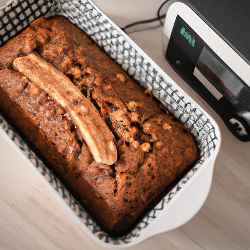 Bizcocho de plátano y chocolate en freidora de aire Thermomix