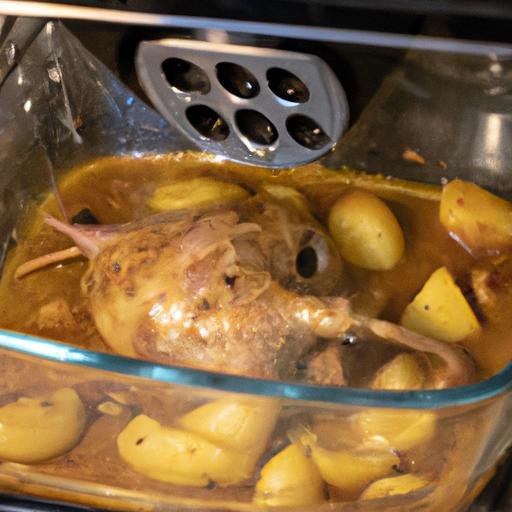 Conejo con patatas en freidora de aire Thermomix