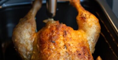 Pollo asado en la freidora de aire Thermomix