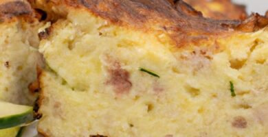 Pastel de Calabacín jamon york y queso al horno Thermomix