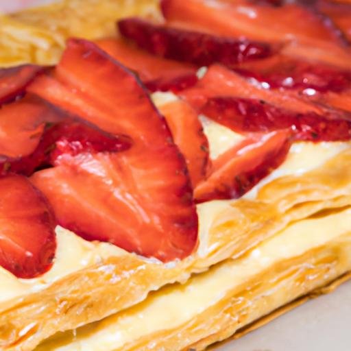 Tarta de fresas y hojaldre sin crema Thermomix