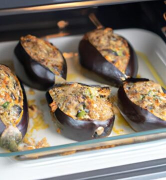 Berenjenas rellenas en la freidora de aire Thermomix