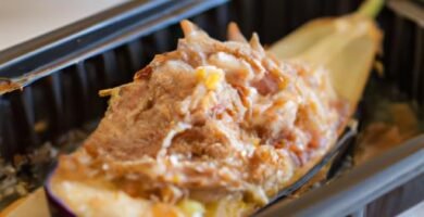 Berenjenas rellenas de atún freidora de aire Thermomix