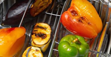 Pimientos y berenjenas en freidora de aire Thermomix