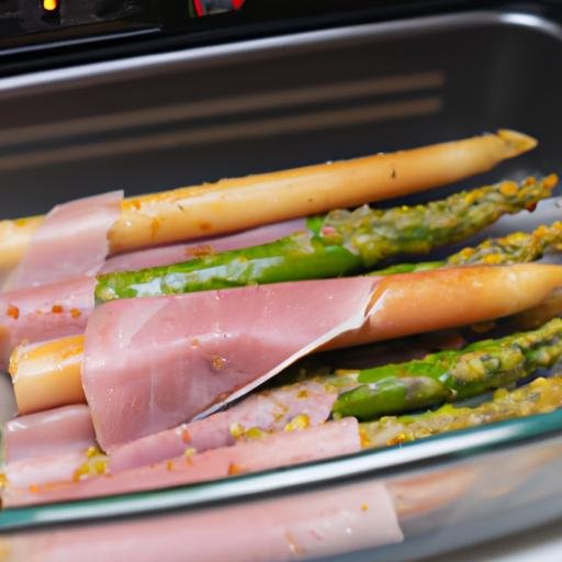 Espárragos con jamón en freidora de aire Thermomix