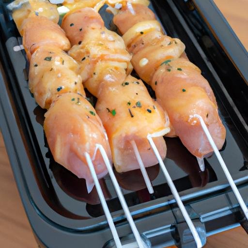Brochetas de pollo en freidora de aire Thermomix