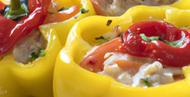 Los mejores pimientos rellenos de merluza y gambas Thermomix