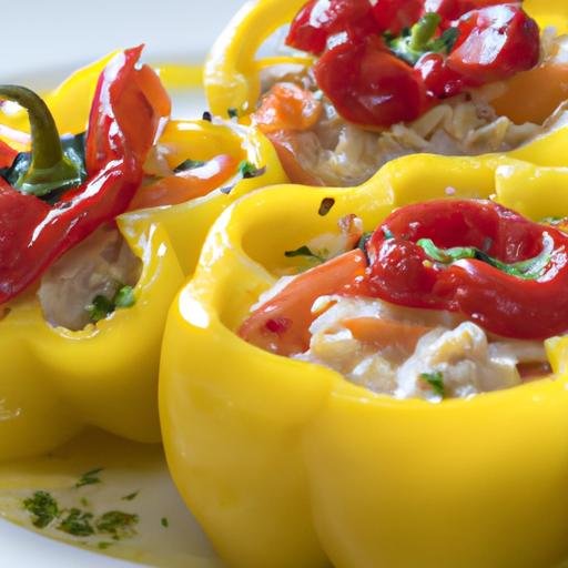 Los mejores pimientos rellenos de merluza y gambas Thermomix