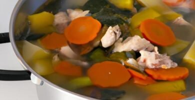 Caldo de verduras y pollo olla express Thermomix