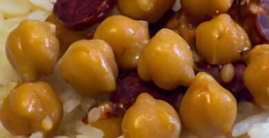 Garbanzos de bote con arroz y chorizo Thermomix