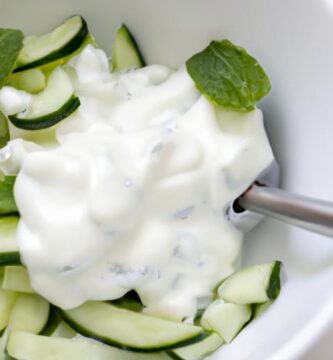 Ensalada de pepino con yogur y hierbabuena Thermomix