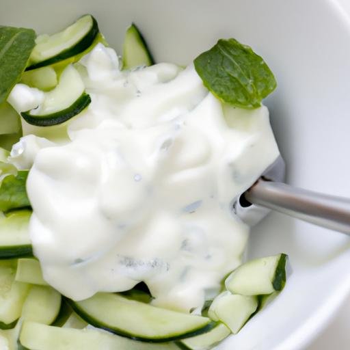 Ensalada de pepino con yogur y hierbabuena Thermomix