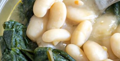 Alubias blancas de bote con bacalao y espinacas Thermomix