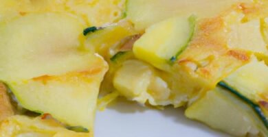 Tortilla de patatas y calabacín sin freír Thermomix