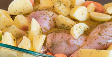 Cómo hacer pollo al horno con patatas y verduras Thermomix