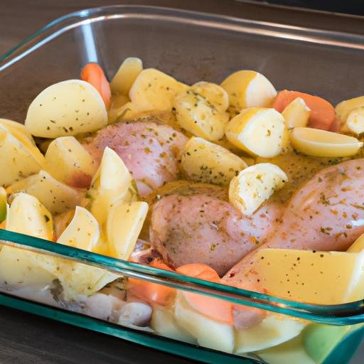 Cómo hacer pollo al horno con patatas y verduras Thermomix