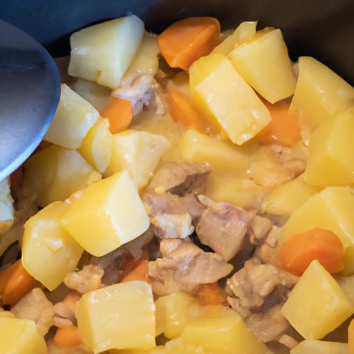 Patatas guisadas con carne en olla express Thermomix