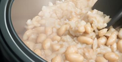 Judías pintas con arroz en olla express Thermomix