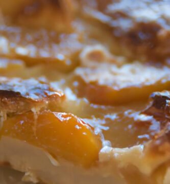 Tarta de melocotón en almíbar y leche condensada Thermomix