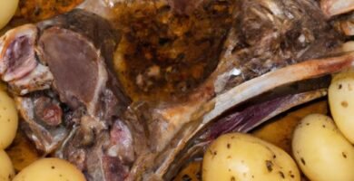 Cabeza de cordero al horno con patatas Thermomix