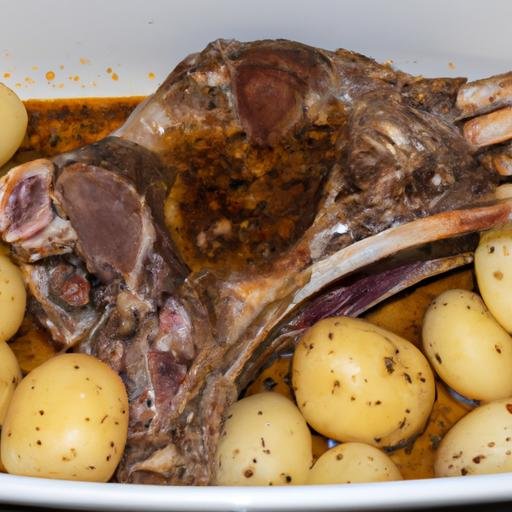 Cabeza de cordero al horno con patatas Thermomix