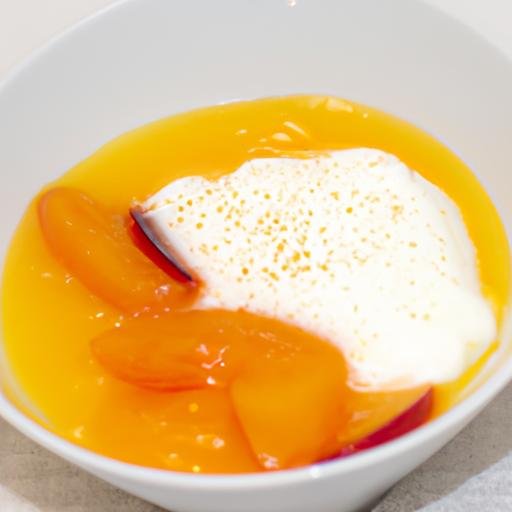 Postre de melocotón en almíbar y nata Thermomix