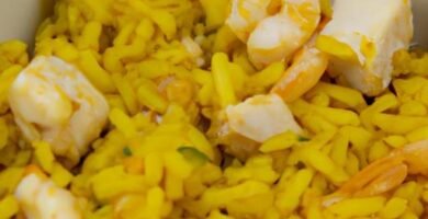 Arroz meloso con pollo calamares y gambas Thermomix