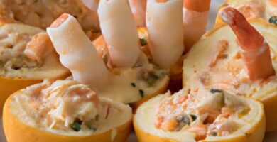 Huevos rellenos de gambas y palitos de cangrejo Thermomix