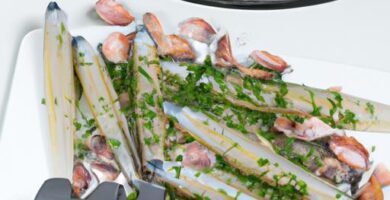 Cómo hacer navajas con ajo y perejil Thermomix