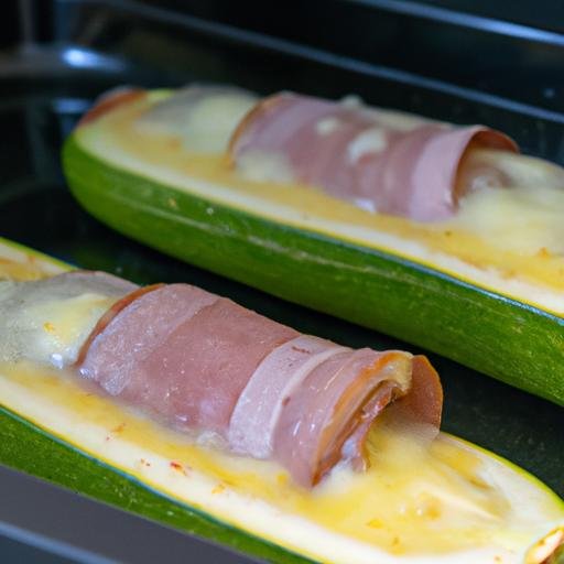 Calabacín relleno jamón y queso al horno Thermomix